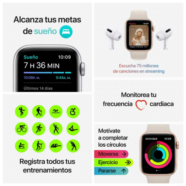 Apple Watch SE Deportivo Blanco Estelar - Info